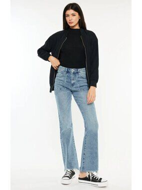 KanCan Petite Hawthorne High Rise Flare Jeans in Medium Wash - Sz 13/30